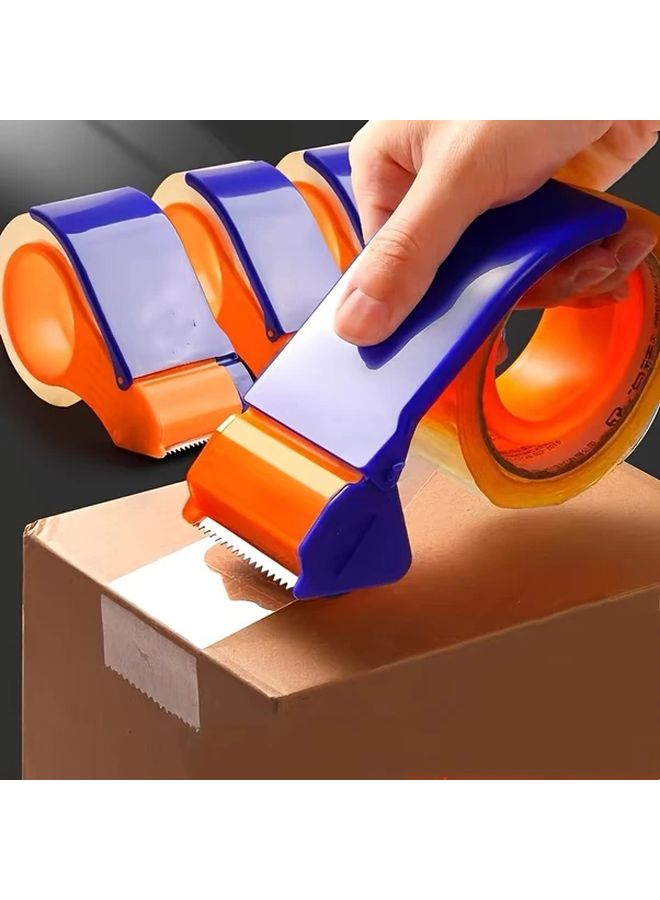 Heavy Duty Portable Packaging Tape Dispenser With Built In Cutter 1pc Blue Orange - Image 2