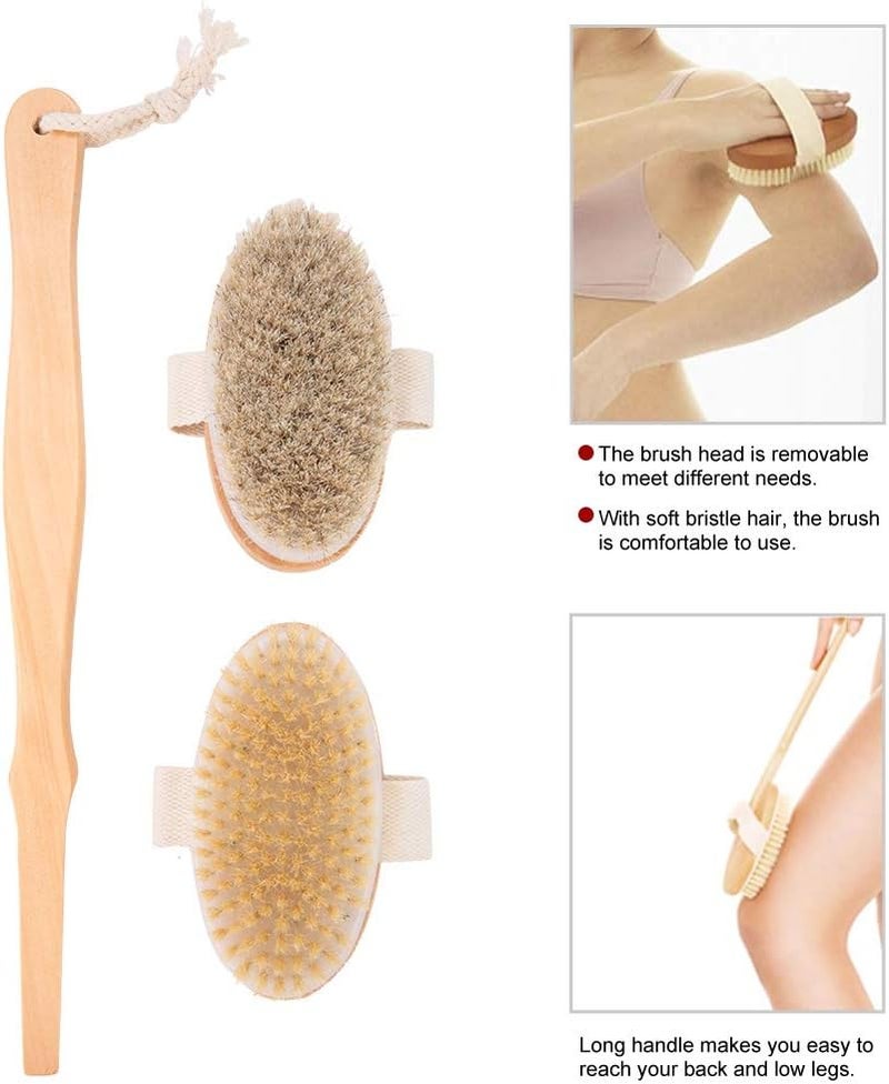 klarako Dry Brushing Body Brush, Bath Brush with Detachable Long Handle, Body Brush Bath Scrubber for Exfoliate Dry Skin, Skin Massage, Dead Skin Removes - Image 3