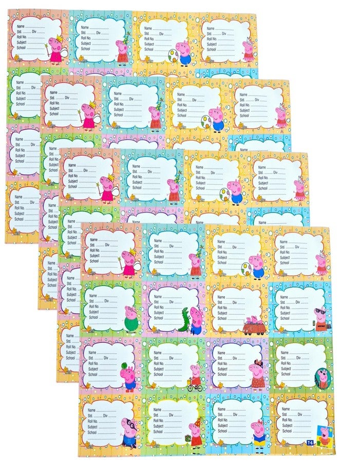 IsVi Name Stickers for Notebooks & Books - Pack of 64 Durable Labels | School Stationery Essentials | Name Slips & Book Labels (Pig Cartoon) - Image 1