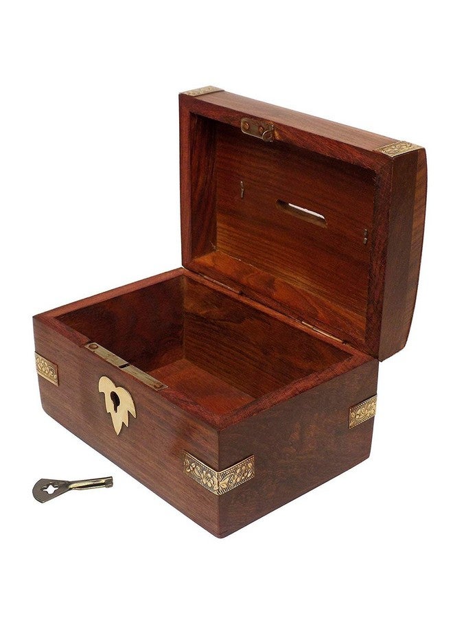 ITOS365 Wooden Money Box with Lock Piggy Bank Coin Box Children Gifts - Image 2