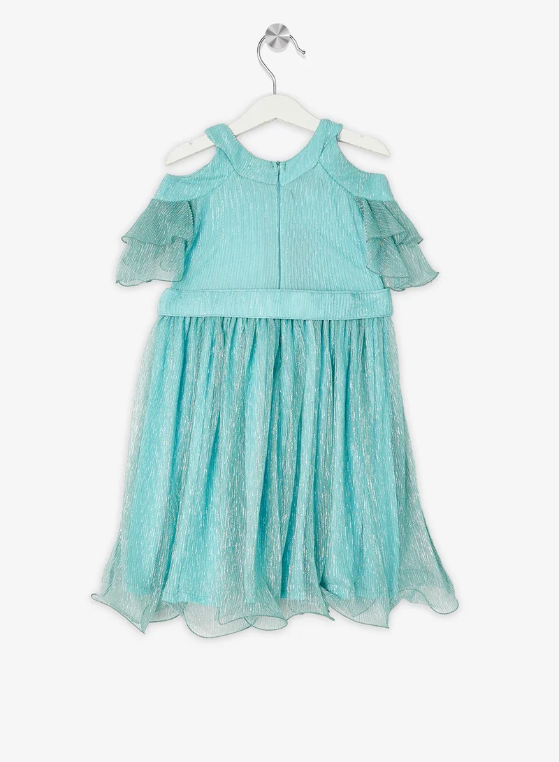 Little Golden Apple Little Cold Shoulder Solid Dress