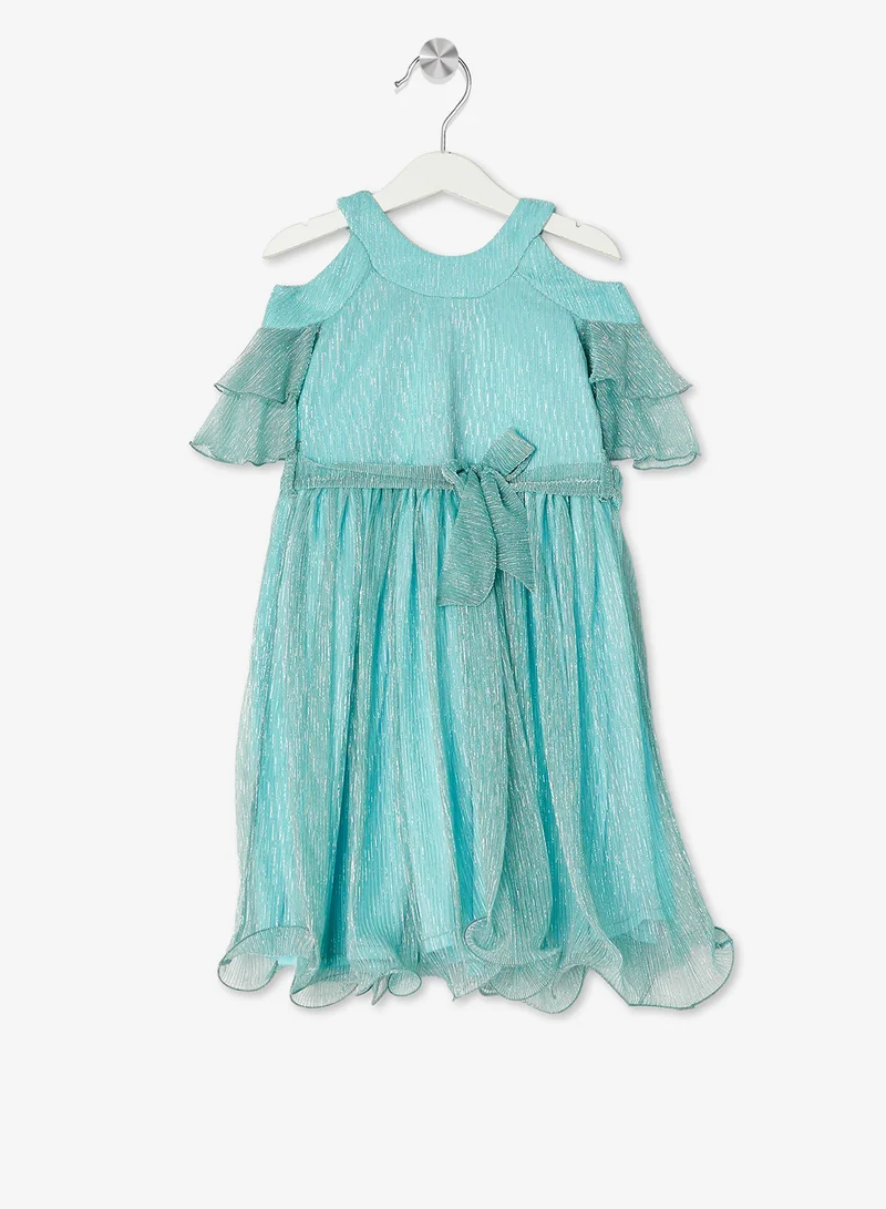 Little Golden Apple Little Cold Shoulder Solid Dress