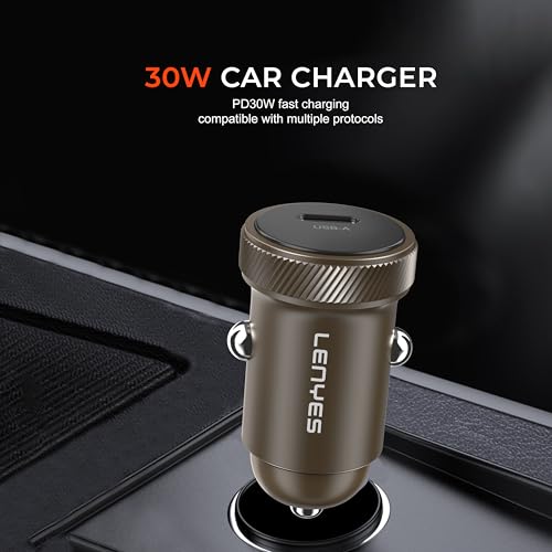 Lenyes CA56 Metal Car Charger | 30W Type-C PD Fast Charging | 12V–24V Compatible | Ultra-Durable All-Metal Body | Compact Universal Car Adapter for Smartphones & Tablets - Image 3