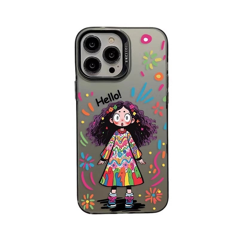 Suitable for Little Girls, Apple 17 Mobile Phone Case 14Promax Protective Cover, Anti-Fall, High-End Feel, Non-Yellowing, Laser Color Silver - Image 3