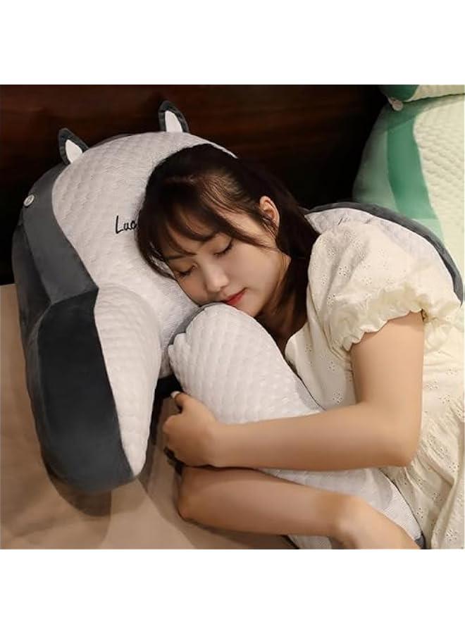 Bed Rest Pillow, Bed Rest Reading Pillow with Arm Support Cartoon Print Detachable Backrest Support Sofa Couch Pillow Cushion (Pink)60*40cm  - Image 3