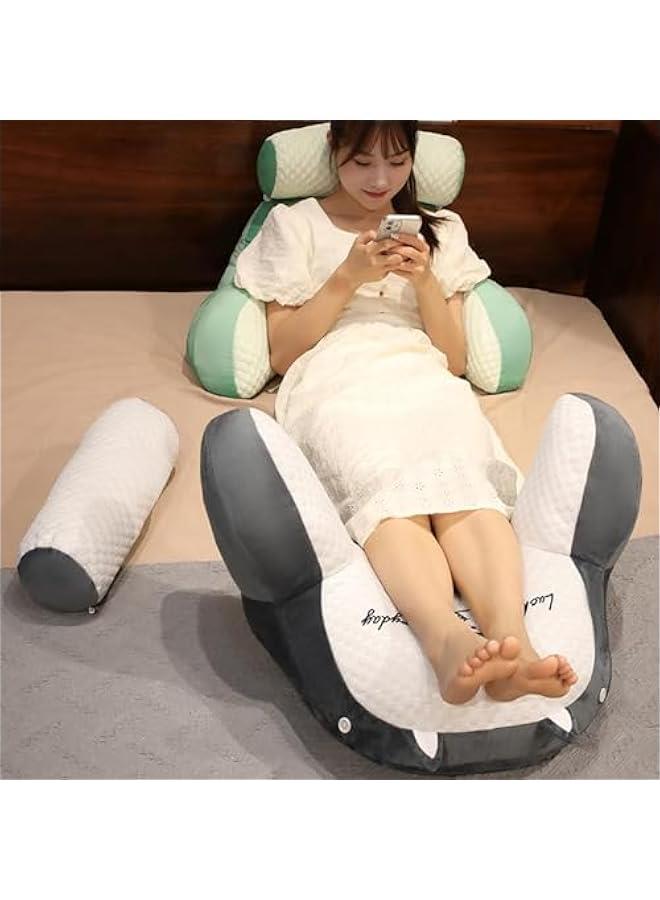 Bed Rest Pillow, Bed Rest Reading Pillow with Arm Support Cartoon Print Detachable Backrest Support Sofa Couch Pillow Cushion (Pink)60*40cm  - Image 4