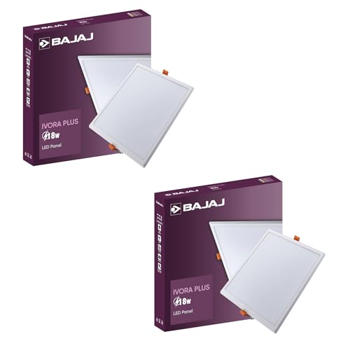 Bajaj Polycarbonate Ivora Plus LED Panel 18W CDL Square | 18W False Ceiling Light | Round LED Conceal Surface Light for Home | Cool Day Light (Pack of 2) - Image 1