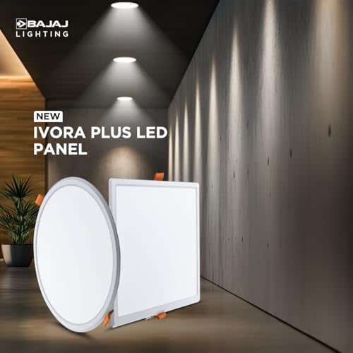 Bajaj Polycarbonate Ivora Plus LED Panel 18W CDL Square | 18W False Ceiling Light | Round LED Conceal Surface Light for Home | Cool Day Light (Pack of 2) - Image 2