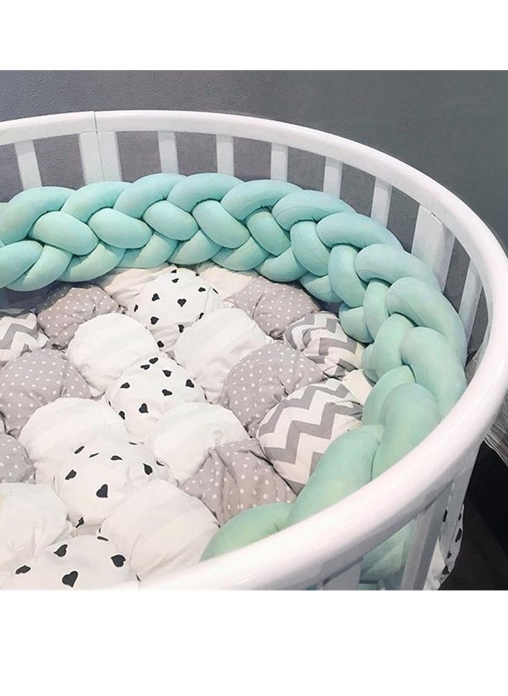 Gonice 4 Shares Braided Cot Bumper Cushion Soft Knot Pillow Cot, Braided Pillows Knotted Cot Bumper 2m  - Image 3