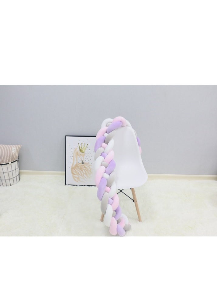 Gonice 4 Shares Braided Cot Bumper Cushion Soft Knot Pillow Cot, Braided Pillows Knotted Cot Bumper 2m  - Image 4