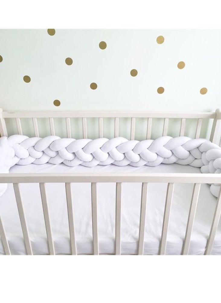 Gonice 4 Shares Braided Cot Bumper Cushion Soft Knot Pillow Cot, Braided Pillows Knotted Cot Bumper 2m  - Image 2