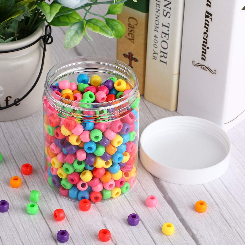 Patelai 4 Pieces Round Wide-mouth Leak Proof Plastic Container Jars with Lids for Travel Storage Makeup Beauty Products Face Creams Oils Salves Ointments DIY Making(10 Ounce,White) - Image 4