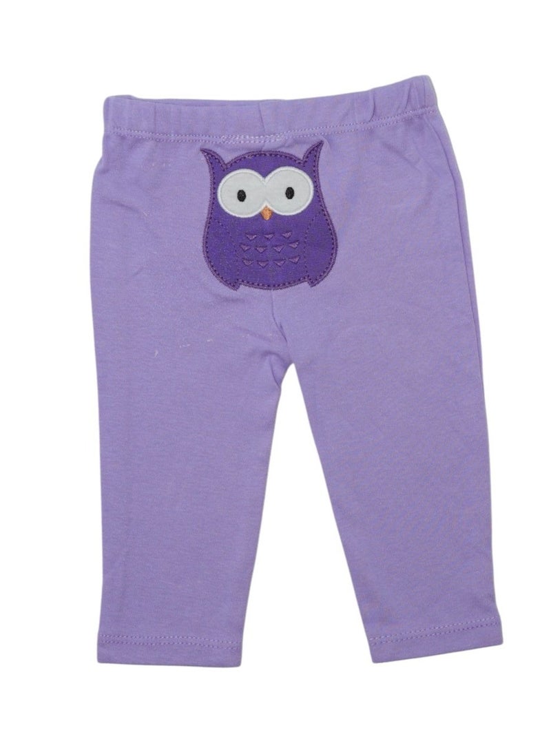 Bambimici Purple Owl Printed Short Sleeve with Pyjama 3-Piece - Image 5