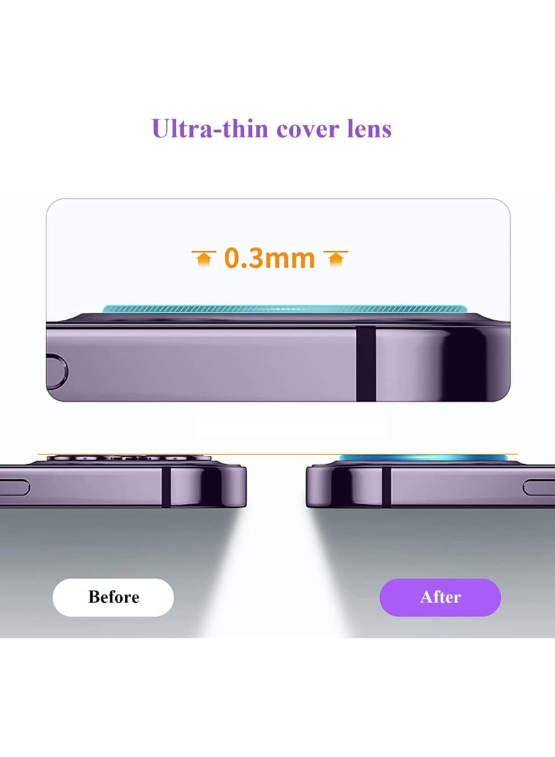 ELTRAZONE Camera Lens Protector for iPhone 15 Pro/iPhone 15 Pro Max,Full Coverage 9H Tempered Glass Ultra HD Anti-Scratch Easy to Install Case Friendly - Image 3