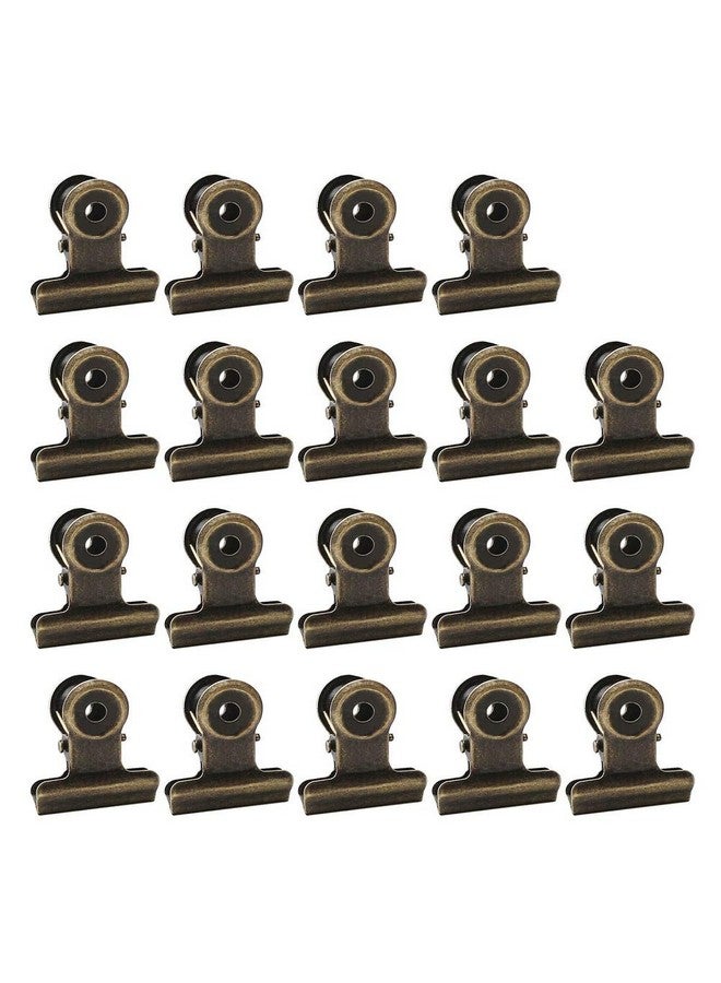 SUMAJU 100 Pcs Metal Hinge Clips, Bronze Small Bulldog Clips With Hole For Photos, Tags Bags, Shops, Office,Papers And Price Tag (0.87Inch/22Mm) - Image 1