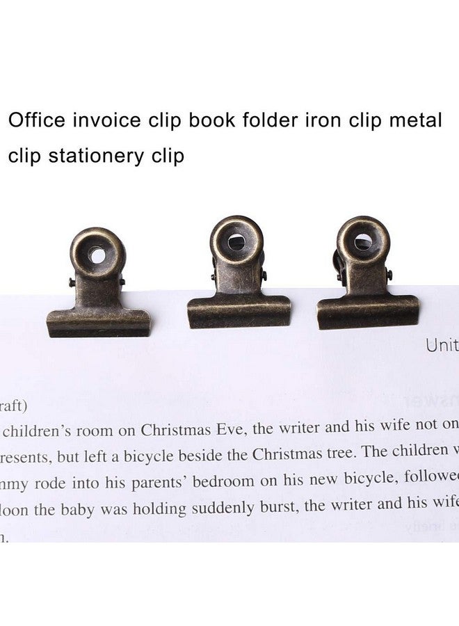 SUMAJU 100 Pcs Metal Hinge Clips, Bronze Small Bulldog Clips With Hole For Photos, Tags Bags, Shops, Office,Papers And Price Tag (0.87Inch/22Mm) - Image 5