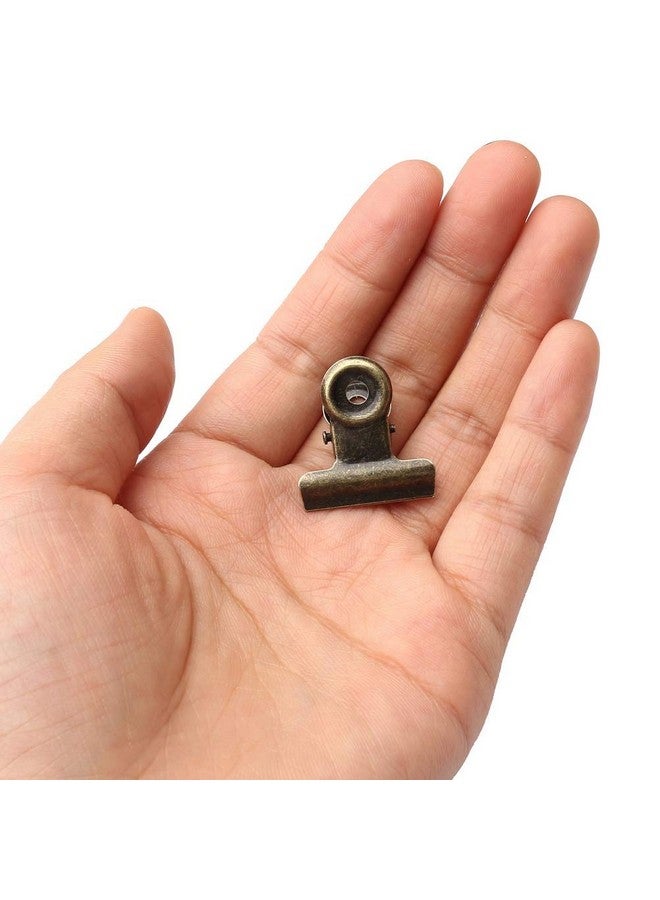 SUMAJU 100 Pcs Metal Hinge Clips, Bronze Small Bulldog Clips With Hole For Photos, Tags Bags, Shops, Office,Papers And Price Tag (0.87Inch/22Mm) - Image 4
