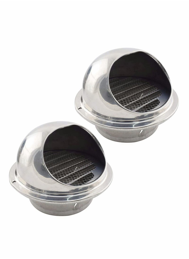 Y&D - Soffit Air Vent, 304 Stainless Steel Round Type Bull Nosed External Extractor, 6 Inch Wall Ventilation Grille Screen Hood Built-in Mesh - Image 1
