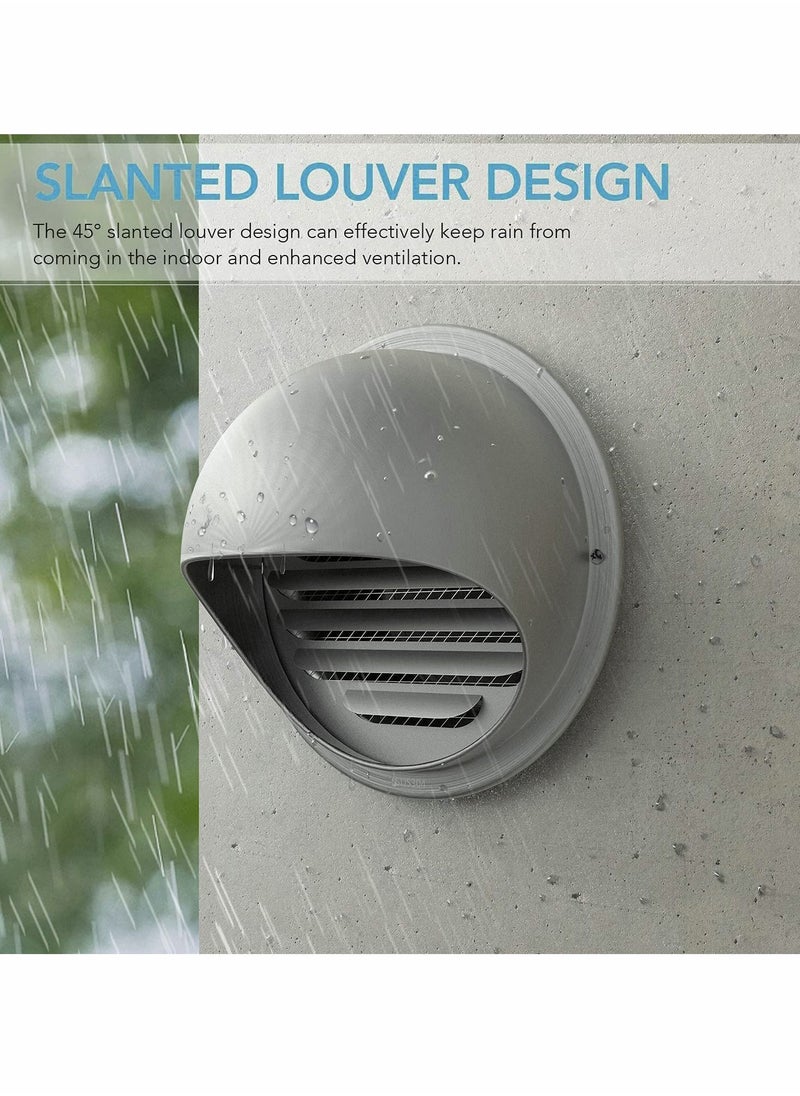 Y&D - Soffit Air Vent, 304 Stainless Steel Round Type Bull Nosed External Extractor, 6 Inch Wall Ventilation Grille Screen Hood Built-in Mesh - Image 1