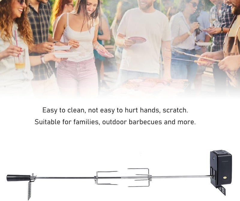 LICAEVEY Universal Rotisserie Grill Kit, Rotisserie Kit with 304 Stainless Steel Spit Rods, Meat Claws and and Electric Power Source, Load Capacity 15kg Food - Image 2