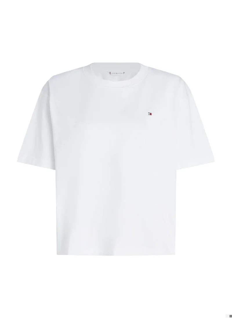 TOMMY HILFIGER Women's Modern Relaxed T-shirt - Cotton, White