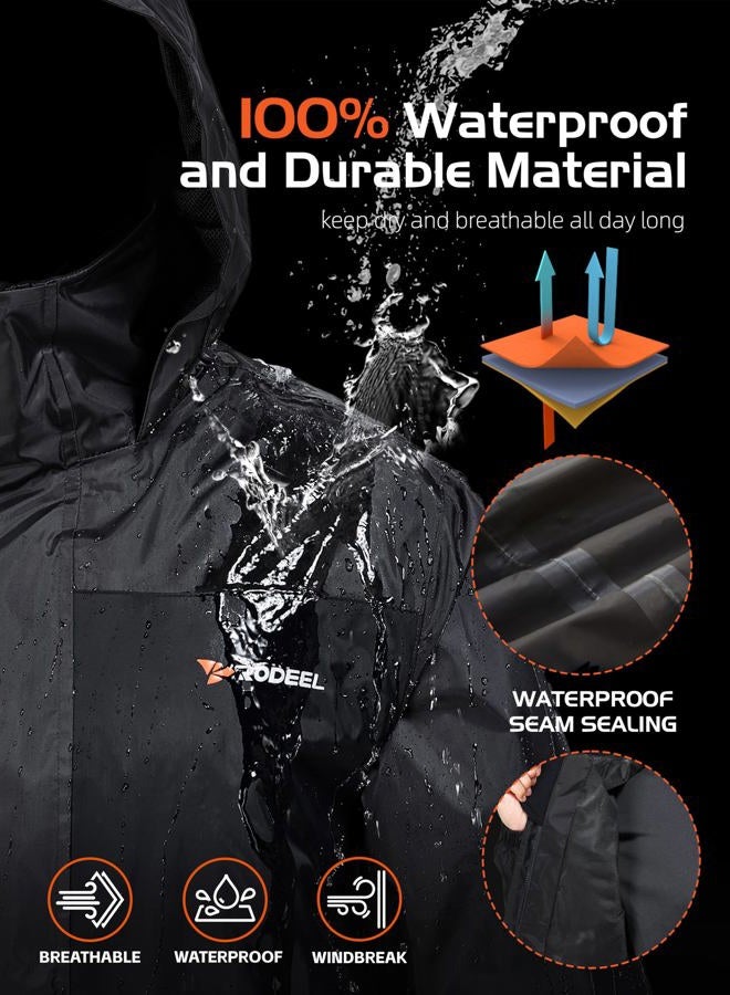 Rodeel Waterproof Fishing Rain Suit for Men (Rain gear Jacket & Trouser Suit) - Image 3