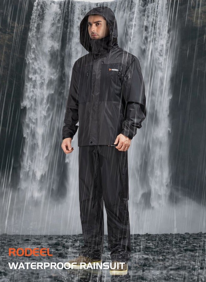 Rodeel Waterproof Fishing Rain Suit for Men (Rain gear Jacket & Trouser Suit) - Image 2