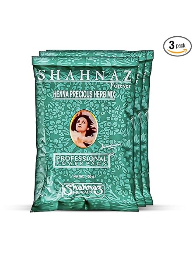 Shahnaz Husain Professional Power Henna | Precious herb Mix | Henna Powder | Amla | Neem | Shikakai | Babul Gond | Mehndi | 100g x 3 - Image 1