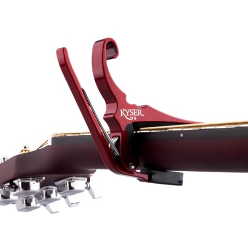 Kyser Quick-Change Guitar Capo for 6-string acoustic guitars, Ruby Red, KG6RA - Image 3