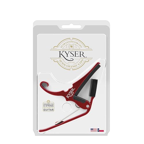 Kyser Quick-Change Guitar Capo for 6-string acoustic guitars, Ruby Red, KG6RA - Image 5