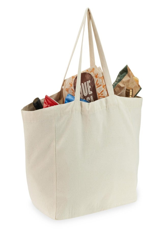 تواين حقيبة تسوق قماشية متينة من توين ليفينج، حقائب قماشية شديدة التحمل للتسوق، وأسواق المزارعين، والاستخدام اليومي، حقائب قابلة لإعادة الاستخدام بمقابض، حقيبة سفر قابلة للطي وحقيبة تسوق كبيرة للنساء، طقم من قطعة واحدة - Image 1