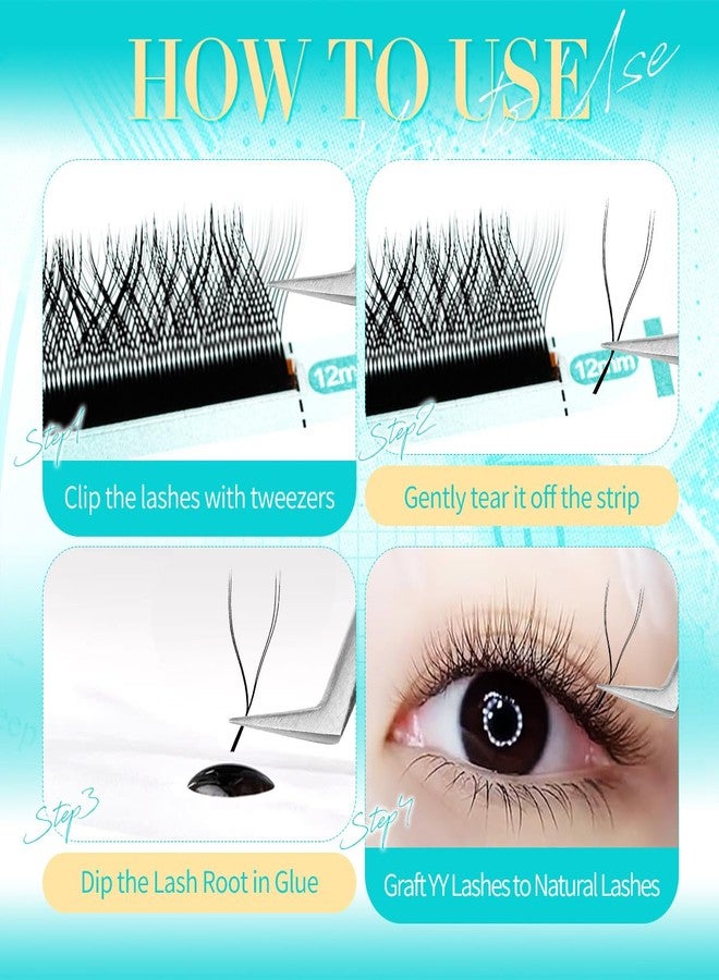 ARISON LASHES W Shape Lashes Premade Fans Volume Eyelash Extension Supplies Natural Soft Volume 0.07mm L Curl Matte Black Cluster Easy Fanning False Lashes(W-3D-0.07-L-8-15mix) - Image 4