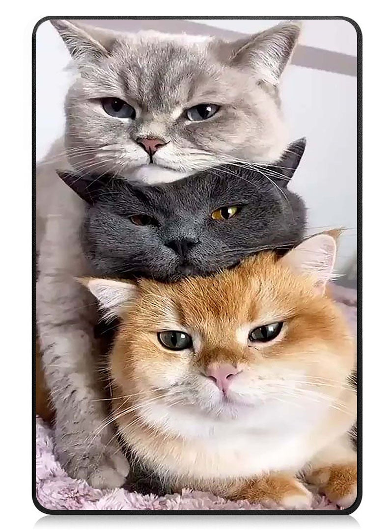 Theodor Protective Flip Case For Samsung Galaxy Tab S6 Lite 10.4 Inch 2024/2022/2020, With Trifold Stand Auto Wake Sleep Shockproof Cover Cats - Image 1