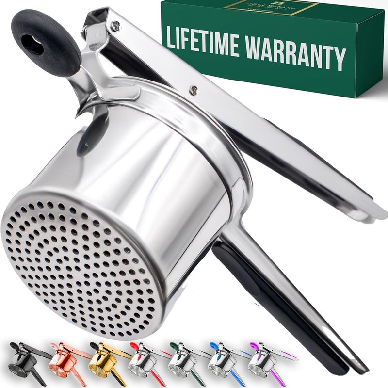 Bellemain 15oz Large Potato Ricer for Mashed Potatoes Stainless Steel Mashed Potato Masher  Squeezer EasyToClean ProfessionalGrade Hand Vegetable Ricer Kitchen Tool Food Press  Food Mill