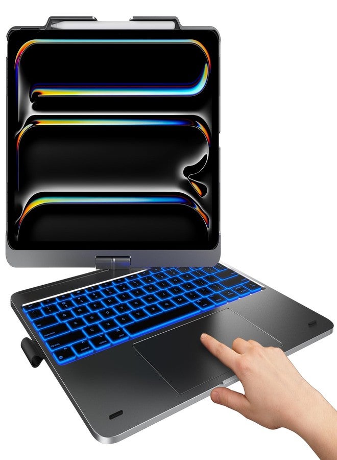 typecase Touch Case with Keyboard for iPad Pro 13-inch (M4, 2024), iPad Air 13-inch (M2, 2024) & iPad Pro 12.9 (6th/5th/4th/3rd Gen), Trackpad, 360° Rotatable, 11-Colors Backlit, Midnight Gray - Image 1