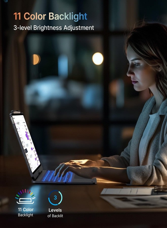 typecase Touch Case with Keyboard for iPad Pro 13-inch (M4, 2024), iPad Air 13-inch (M2, 2024) & iPad Pro 12.9 (6th/5th/4th/3rd Gen), Trackpad, 360° Rotatable, 11-Colors Backlit, Midnight Gray - Image 5