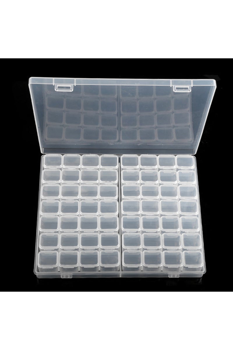 as Shown 56 White 1pc 28/32/48/56/64 Slots Plastic Storage Box, DIY Diamond Painting Beads Charms Je