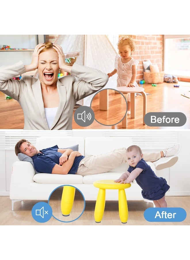 Peachjoy Furniture Felt Pad Strip Roll - Self Adhesive Floor Protector Including 100cm x 10cm Set and 100cm x 2cm Sets - Heavy Duty Tape for Chair Table (Light Gray) - Image 2