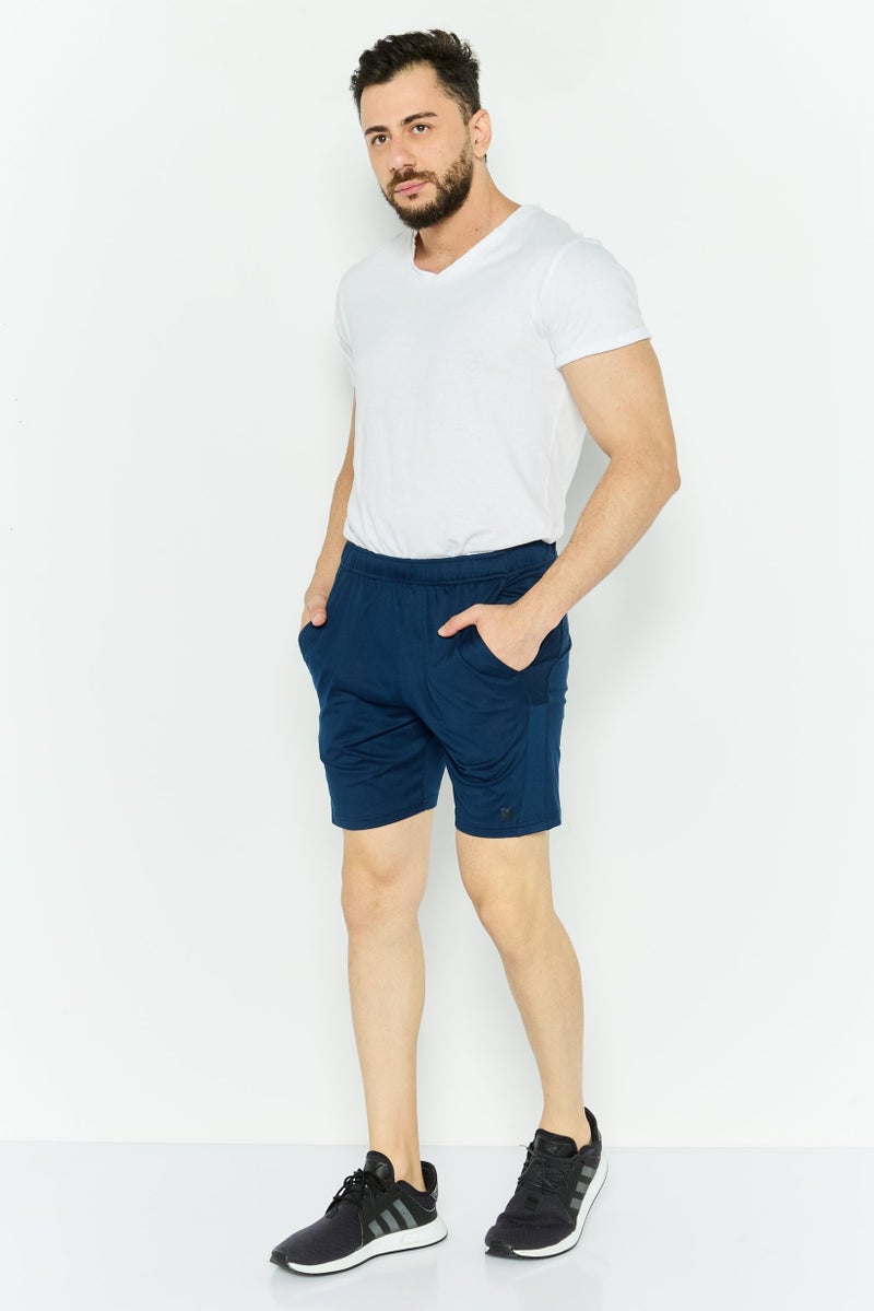 Layer 8 Men Sportswear Fit 8 inseam Training Shorts, Navy - Image 1