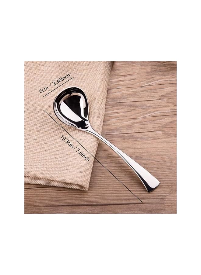 S-TOP 7" Sauce Drizzle Spoon 7.5" Gravy Soup Spoon 18/10 Stainless Steel, Set of 2 - Image 3
