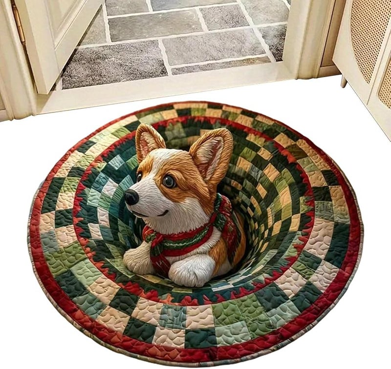Christmas 3D Illusion Carpet Style A Santa Claus Floor Mat Living Room Decor - Image 3