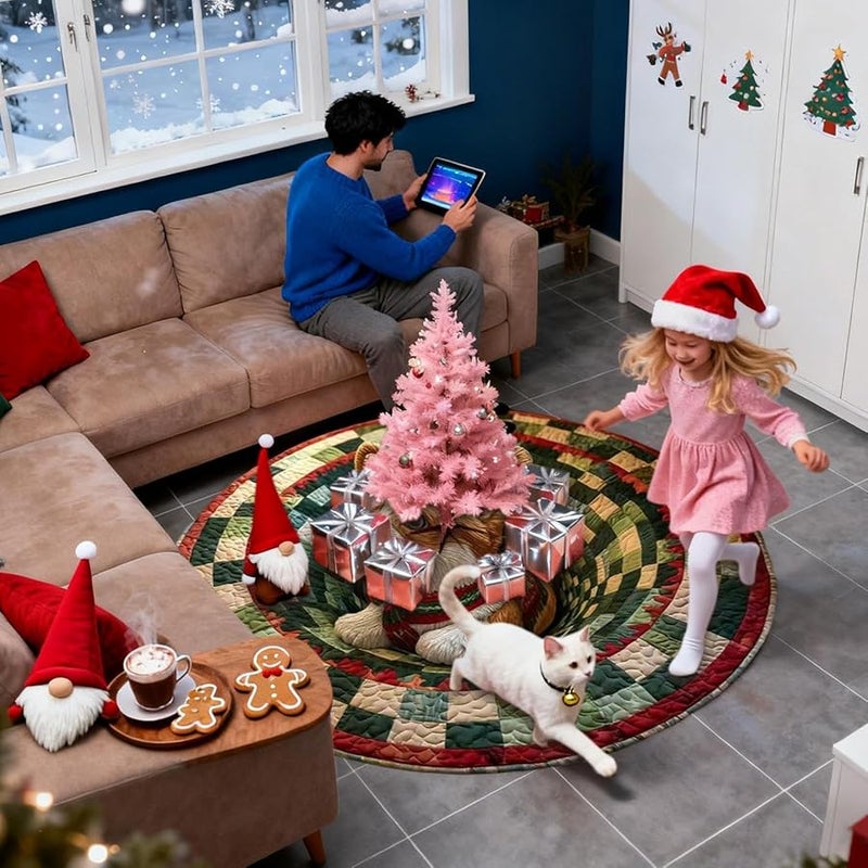 Christmas 3D Illusion Carpet Style A Santa Claus Floor Mat Living Room Decor - Image 5