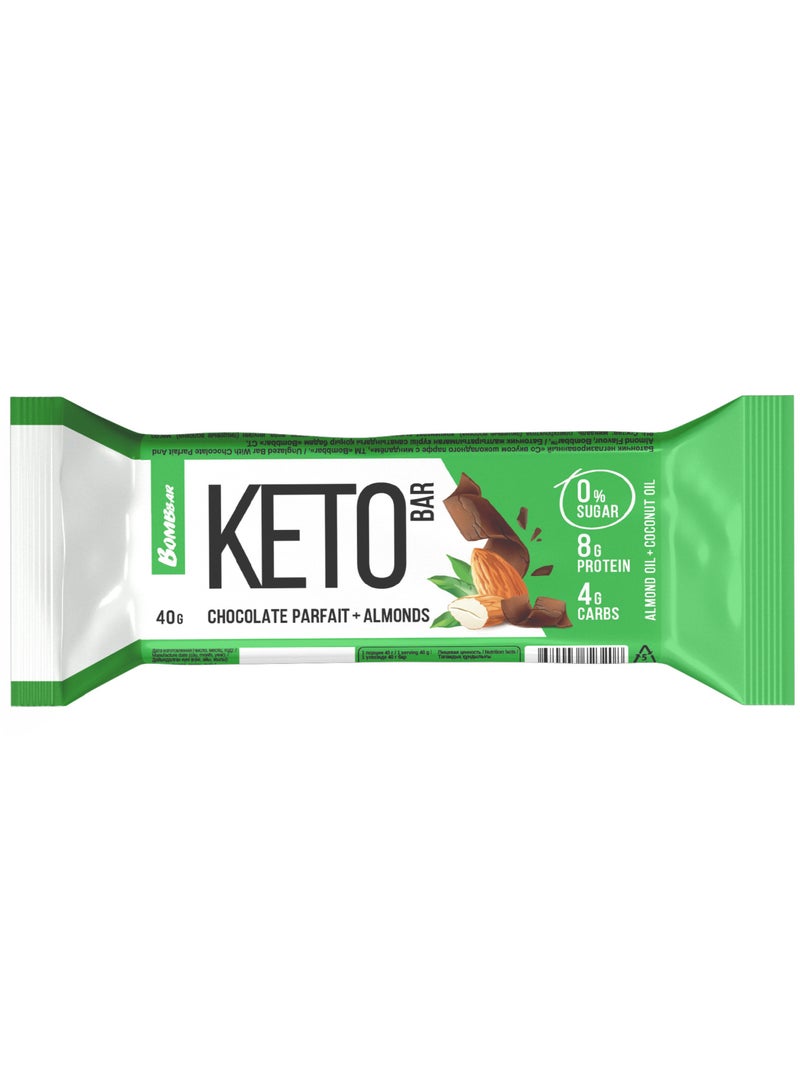 BOMBBAR Protein Keto Bar with Chocolate Parfait and Almonds 12x40g  - Image 2