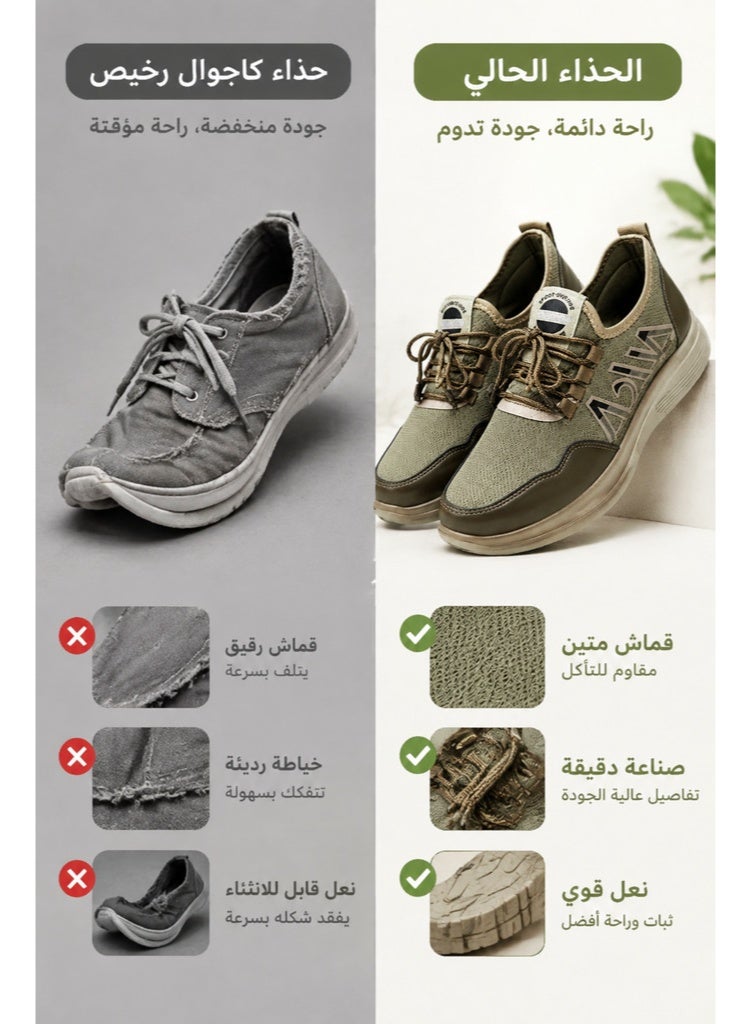 Amity Men's Soft Sole Casual Sports Sneakers, Non-Slip Wear-Resistant Breathable Mesh Walking Shoes - Image 3