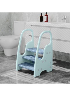 CCOVERY 3 Layers Children's Stool Multifunctional Portable Step Stool Non-Slip Kids Step Stool 46x43.5x71cm Blue  - Image 4