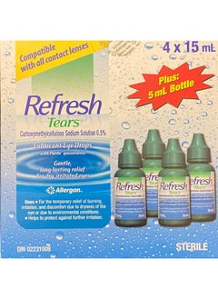 REFRESH Tears Lubricant Eye Drops 4X15 Ml, 1X5 Ml  - Image 2