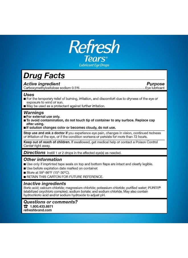 REFRESH - Tears Lubricant Eye Drops 4X15 Ml, 1X5 Ml - Image 1