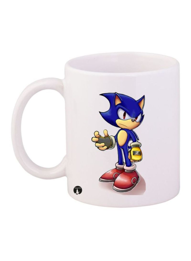 RKN Sonic Video Game Printed Mug White/Blue/Red Standard Size