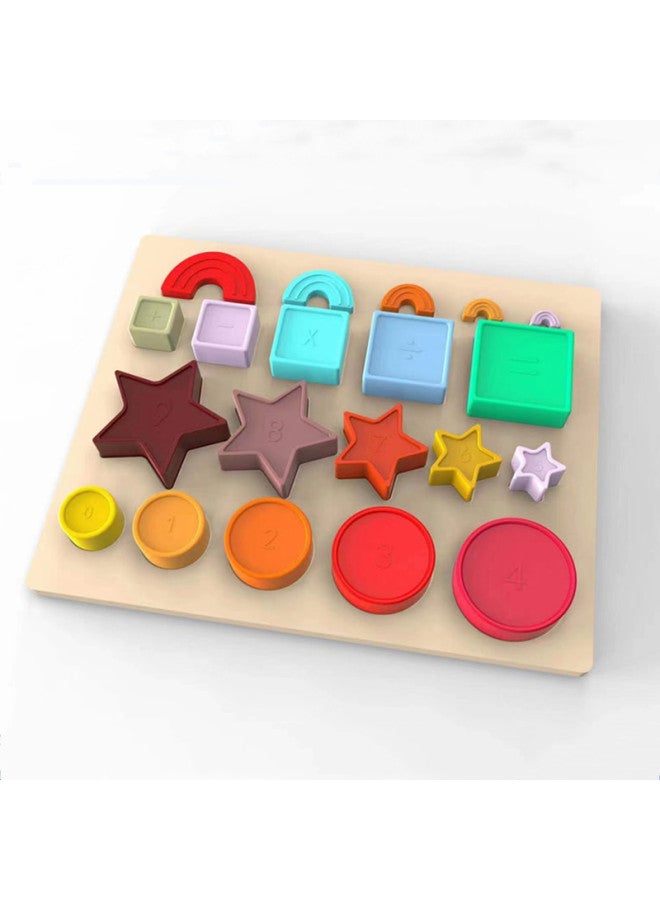 Beauenty Jigsaw Puzzles Silicone Children's Early Childhood Education Baby Can Bite Cognitive Silicone Jigsaw Puzzles Silicone Toys-Color:Silicone Toy Four-piece Set  - Image 1