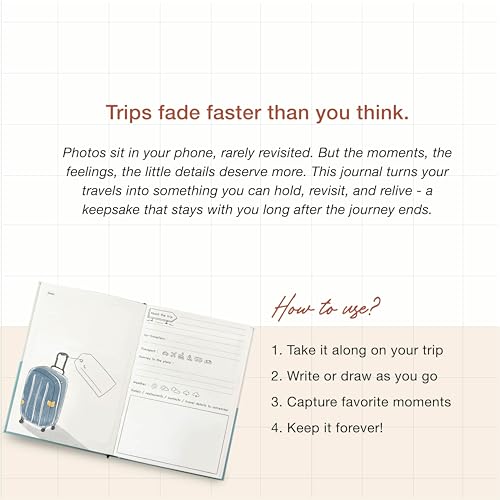 The Journal Lab My Travelogue Travel Journal Scrapbook for Adults & Kids | Travel Diary with Pockets | Space for Fun Prompts | Travel Memories Best for Travel Gifts |176 pages Ocean - Image 5